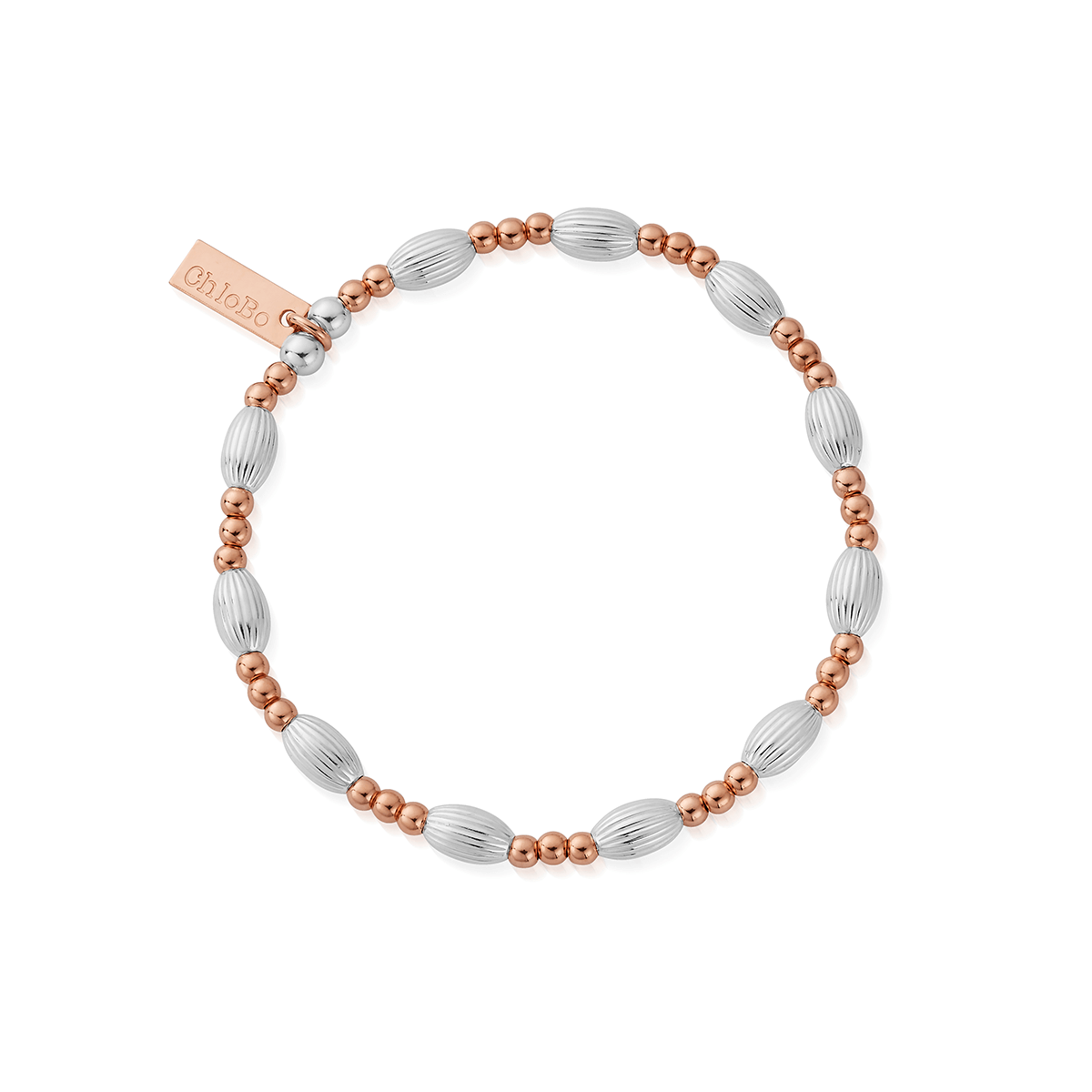 Mixed Metal Corrugated Oval Bracelet | ChloBo