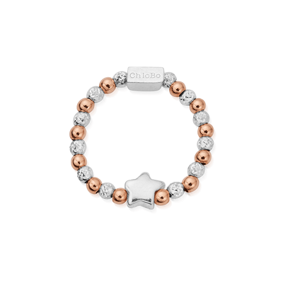 Mixed Metal Mini Ring Inset Star | ChloBo