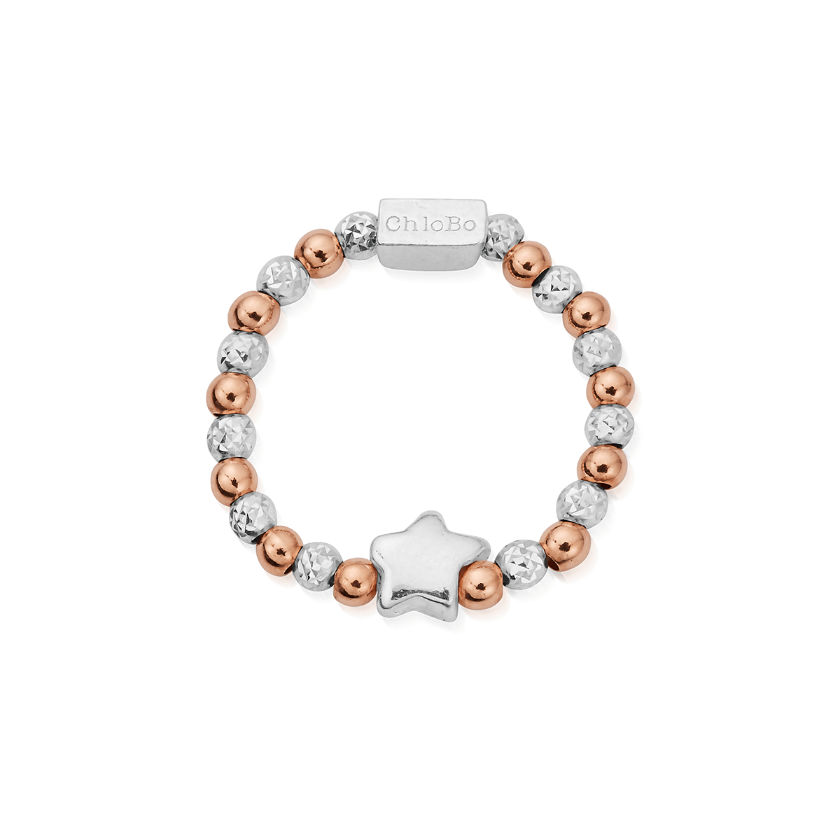 Mixed Metal Mini Ring Inset Star | ChloBo