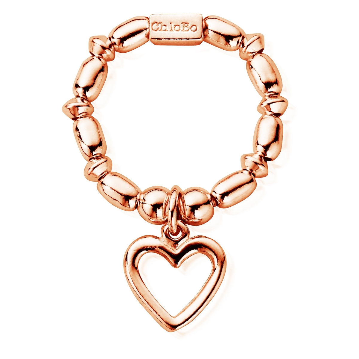 mini rice open heart ring rose small | ChloBo