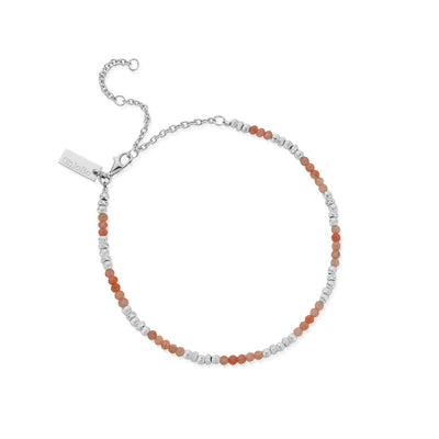 Calming Sun Peach Moonstone Anklet | ChloBo