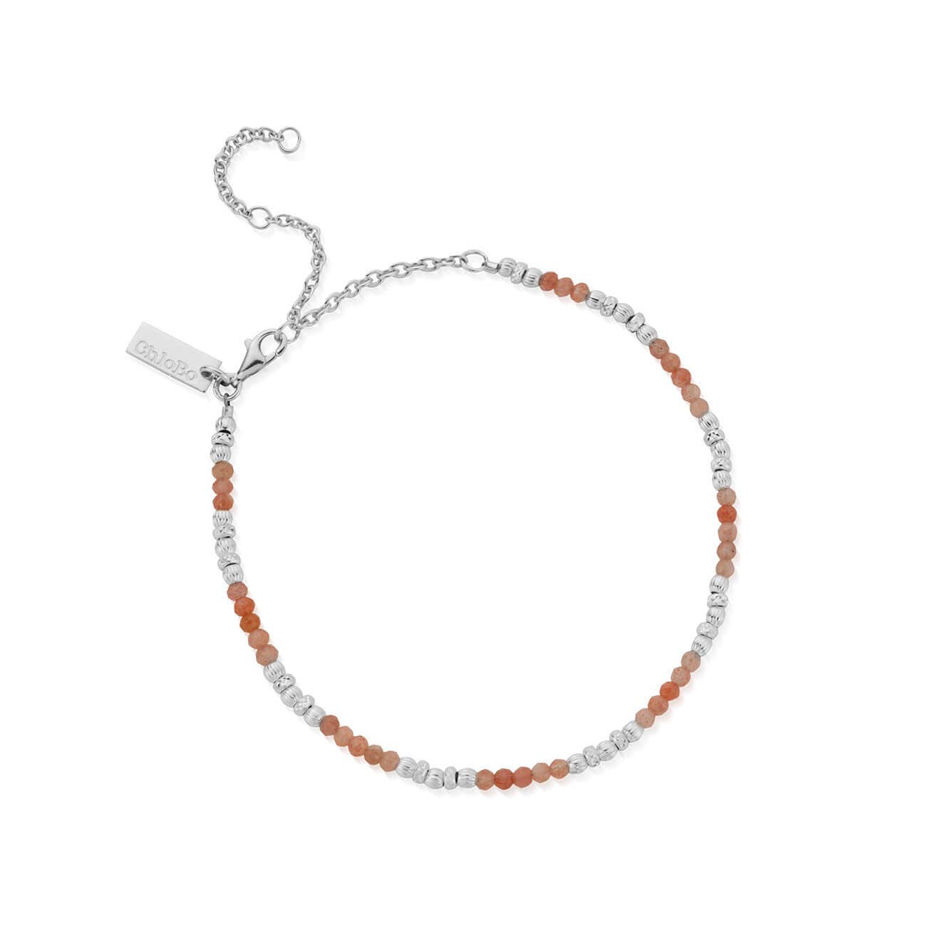 Calming Sun Peach Moonstone Anklet | ChloBo