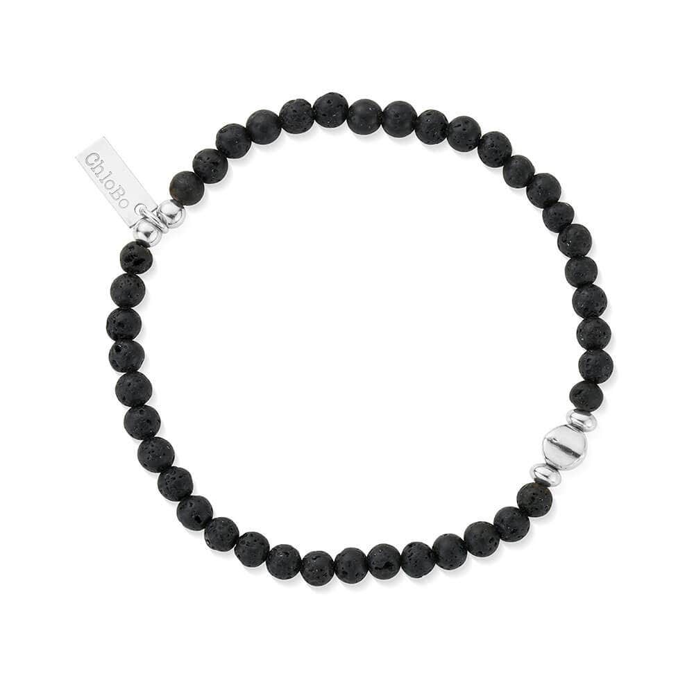 Men's Black Lava Bracelet | Gold & Silver Options