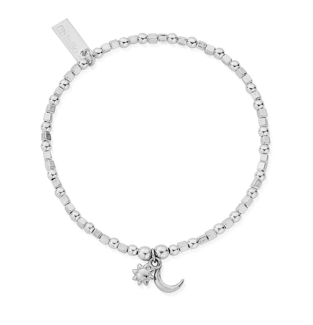 Mini Cube Dainty Moon Sun Bracelet - Main Image