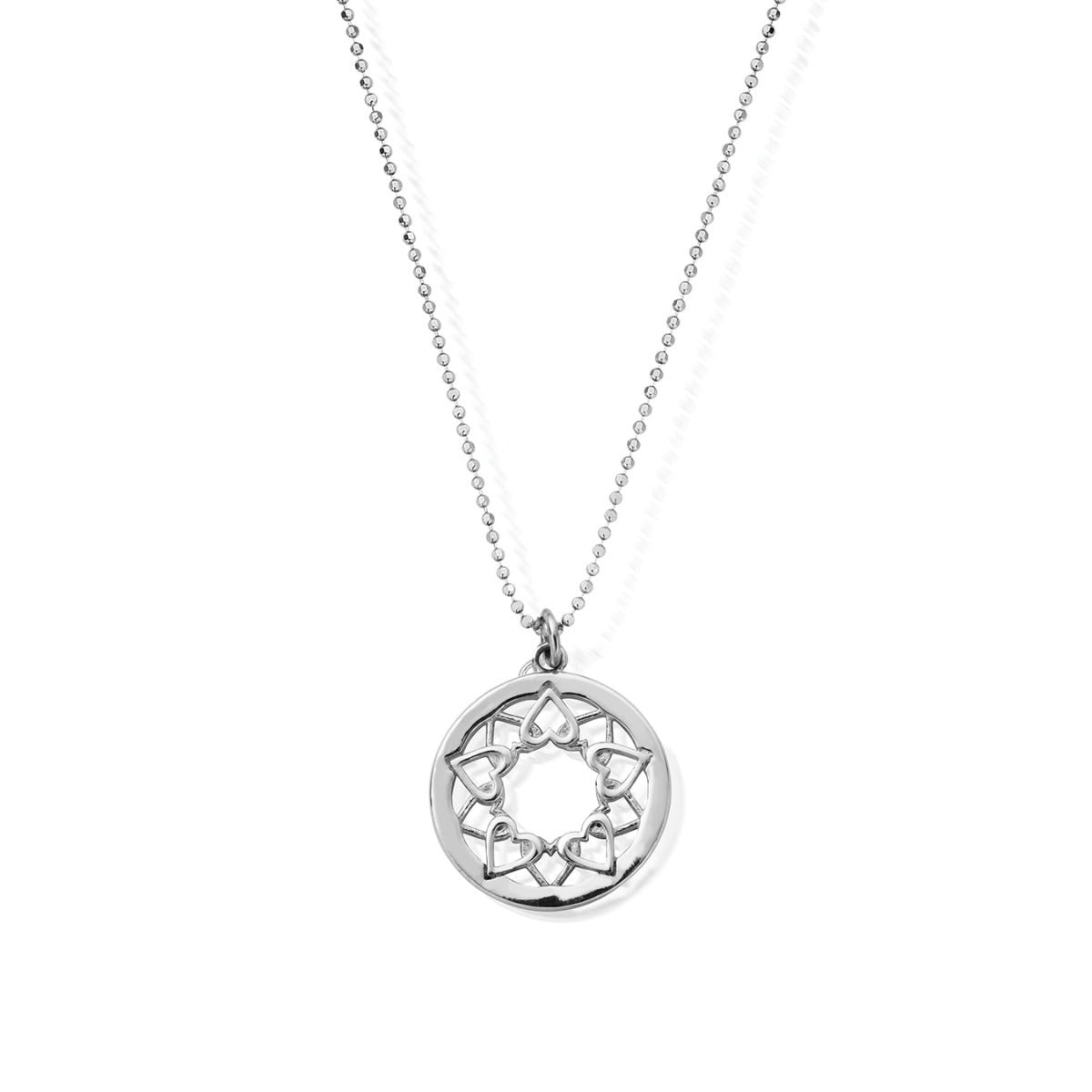 Diamond Cut Chain With Heart Mandala Pendant