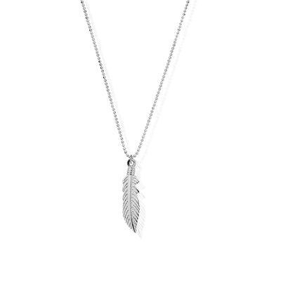 Diamond Cut Chain with Feather Pendant