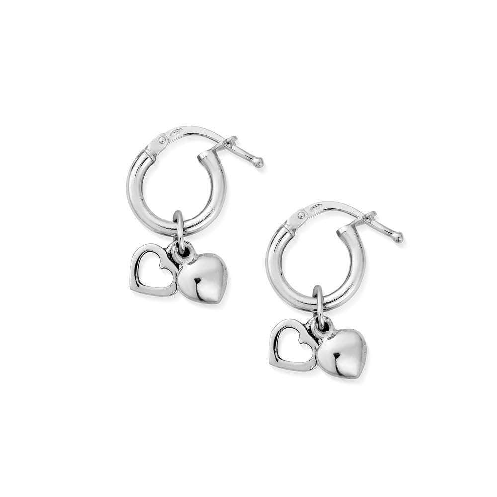 Double Heart Small Hoop Earrings