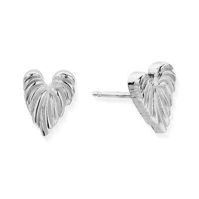 leaf heart stud earrings | ChloBo