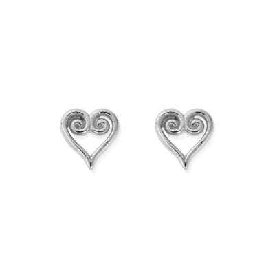 Scroll Heart Stud Earrings | ChloBo