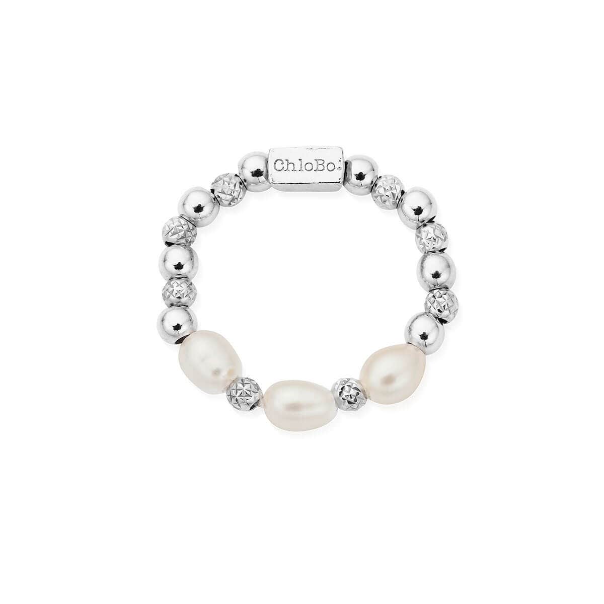 Triple Sparkle Pearl Ring | ChloBo