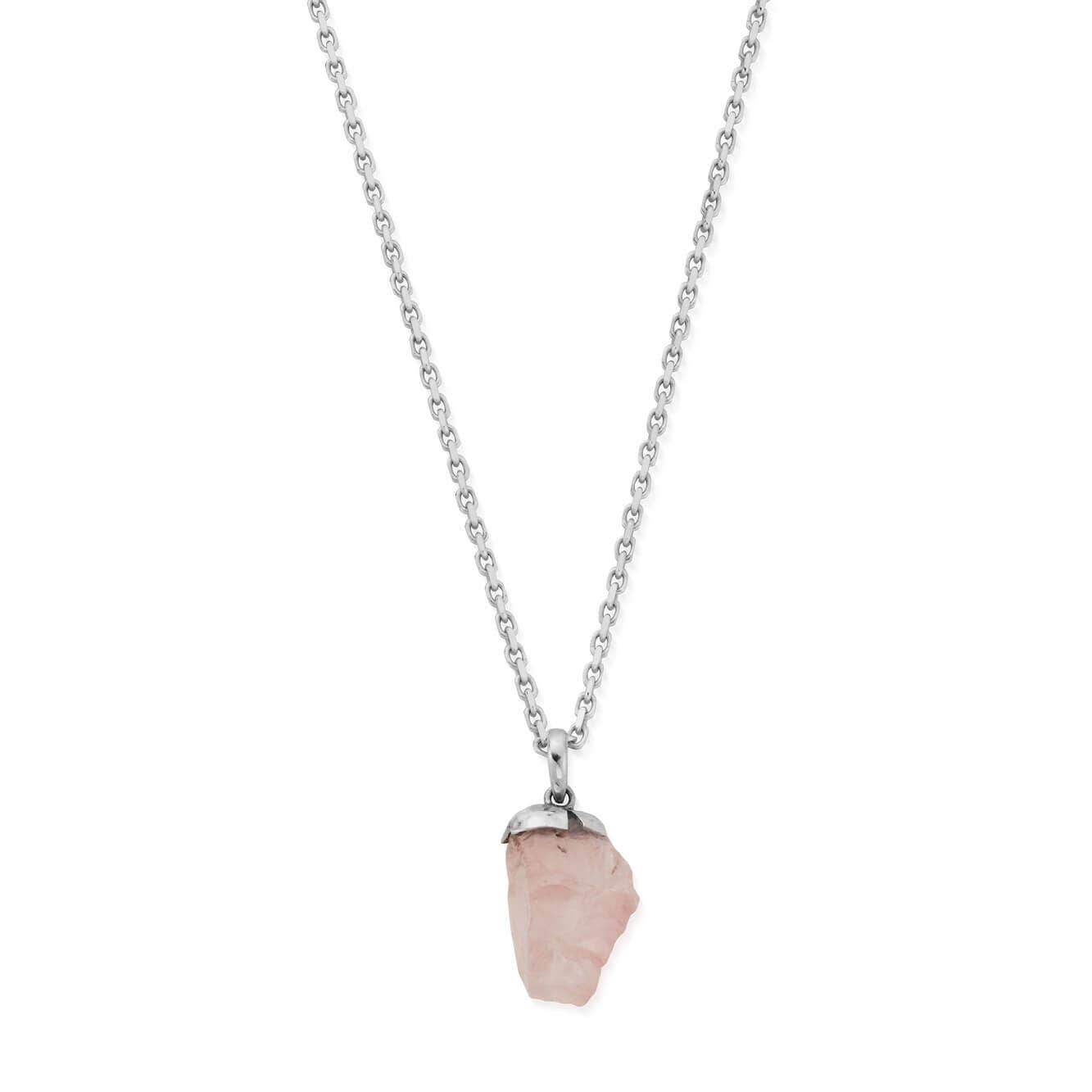 Rose Quartz Raw Nugget Necklace | ChloBo