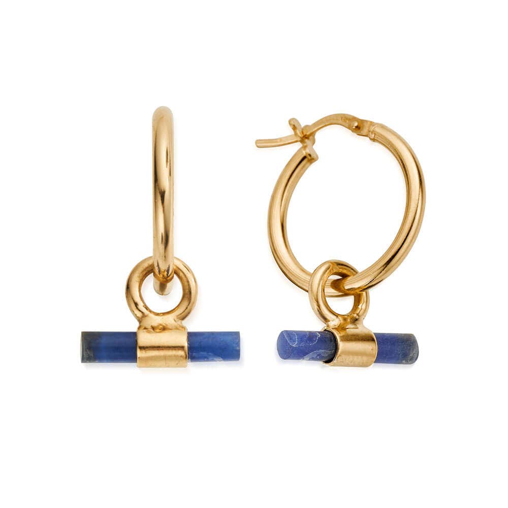 Sodalite T-Bar Hoops | ChloBo