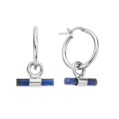 Sodalite T-Bar Hoops | ChloBo