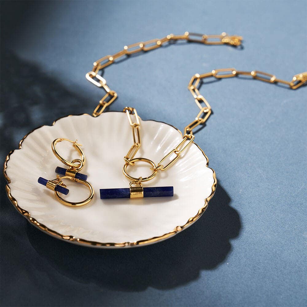 Sodalite T-Bar Hoops | ChloBo