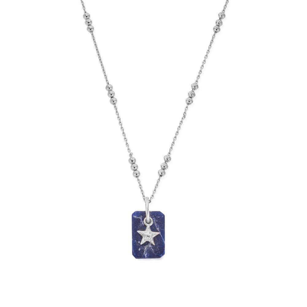 Triple Bobble Chain Sodalite Star Necklace | ChloBo