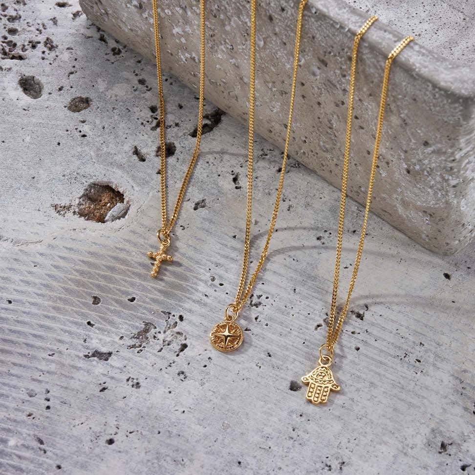 Men's Curb Chain Cross Necklace - Main Image