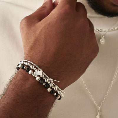 Men's Golden Obsidian Bullet Bracelet | Gold & Silver Options