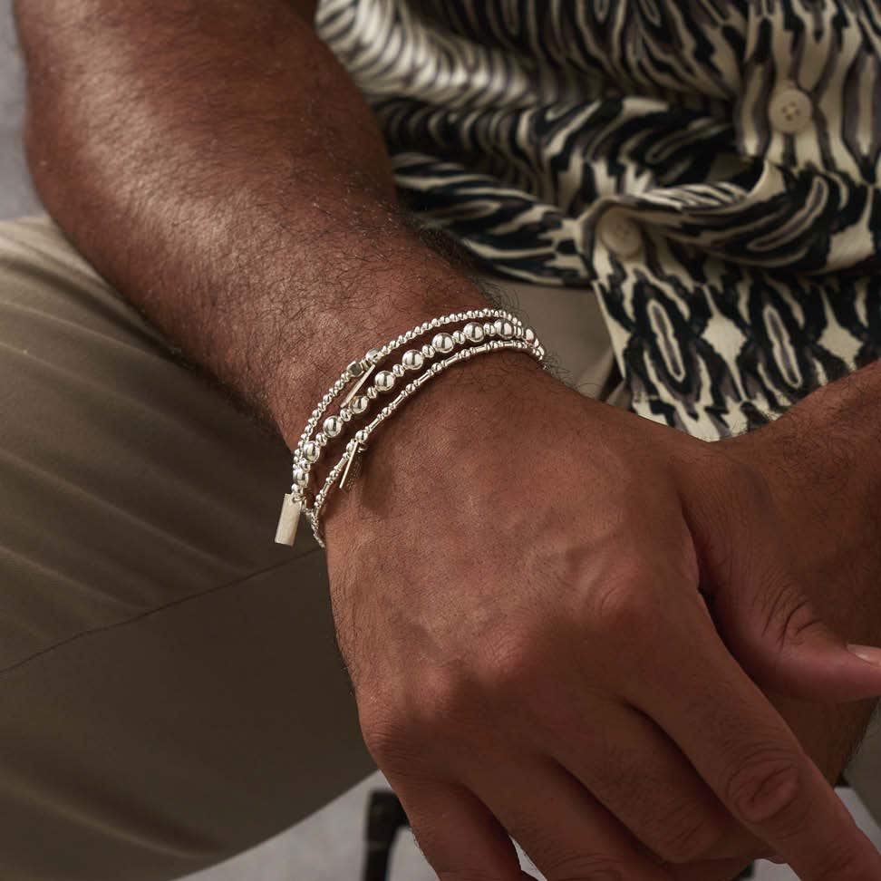 Men's Slim Round Bracelet | Gold & Silver Options