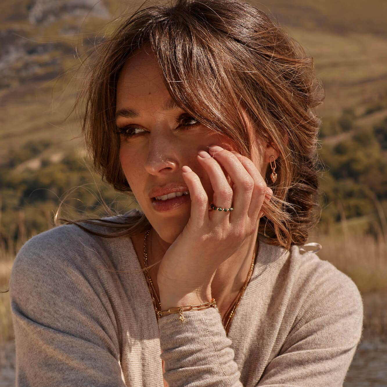 Leaf Heart Link Stud Earrings| Chain Link Earrings| ChloBo